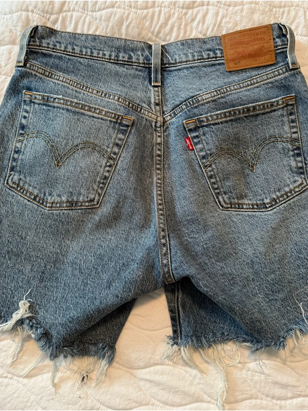 Levi’s Premium 501 Original Distressed Denim Cutoff Shorts Button Fly High Rise